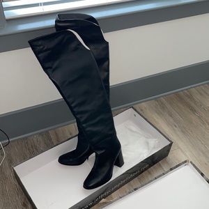 Jeffery Campbell black leather boot. Size 11.